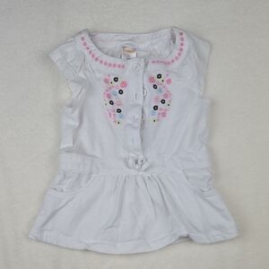 NWOT Gymboree Embroidered Dress Size 3T White w Pink Flowers